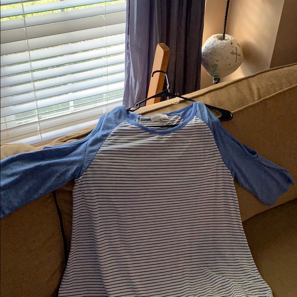 Striped cold shoulder Henley top